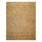 8'2"x10'6" Hand Knotted Wool Peekaboo Loop N Cut Pile Art Deco Tibetan Area Rug Tan