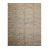 9x12 Teal, Brown, Color Hand Knotted All-Over 100% Wool Transitional Oriental Rug