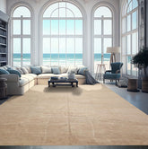 10x14 Beige, Tan, Taupe Color Hand Knotted Tibetan 100% Wool Contemporary Oriental Rug