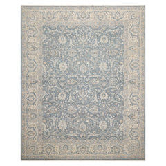 8x10 Slate, Beige, Gray Color Hand Knotted All-Over 100% Wool Traditional Oriental Rug
