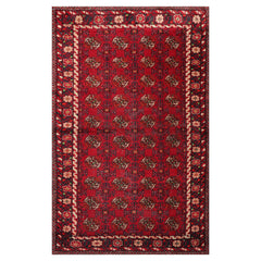 Runner Red, Charcoal, Ivory Color Hand Woven All-Over 100% Wool Traditional Oriental Rug