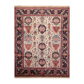 8x10 Beige, Navy, Blue Color Hand Knotted All-Over 100% Wool Traditional-Persian/Oriental Oriental Rug