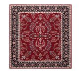 8x10 Wine, Black, Cream Color Hand Knotted All-Over 100% Wool Traditional Oriental Rug