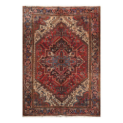 6x9 Rust, Charcoal, Ivory Color Hand Knotted All-Over 100% Wool Traditional-Persian/Oriental Oriental Rug