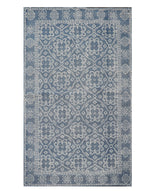 5x8 Blue, Gray, Color Hand Knotted All-Over 100% Wool Traditional Oriental Rug