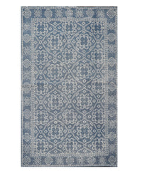 5x8 Blue, Gray, Color Hand Knotted All-Over 100% Wool Traditional Oriental Rug