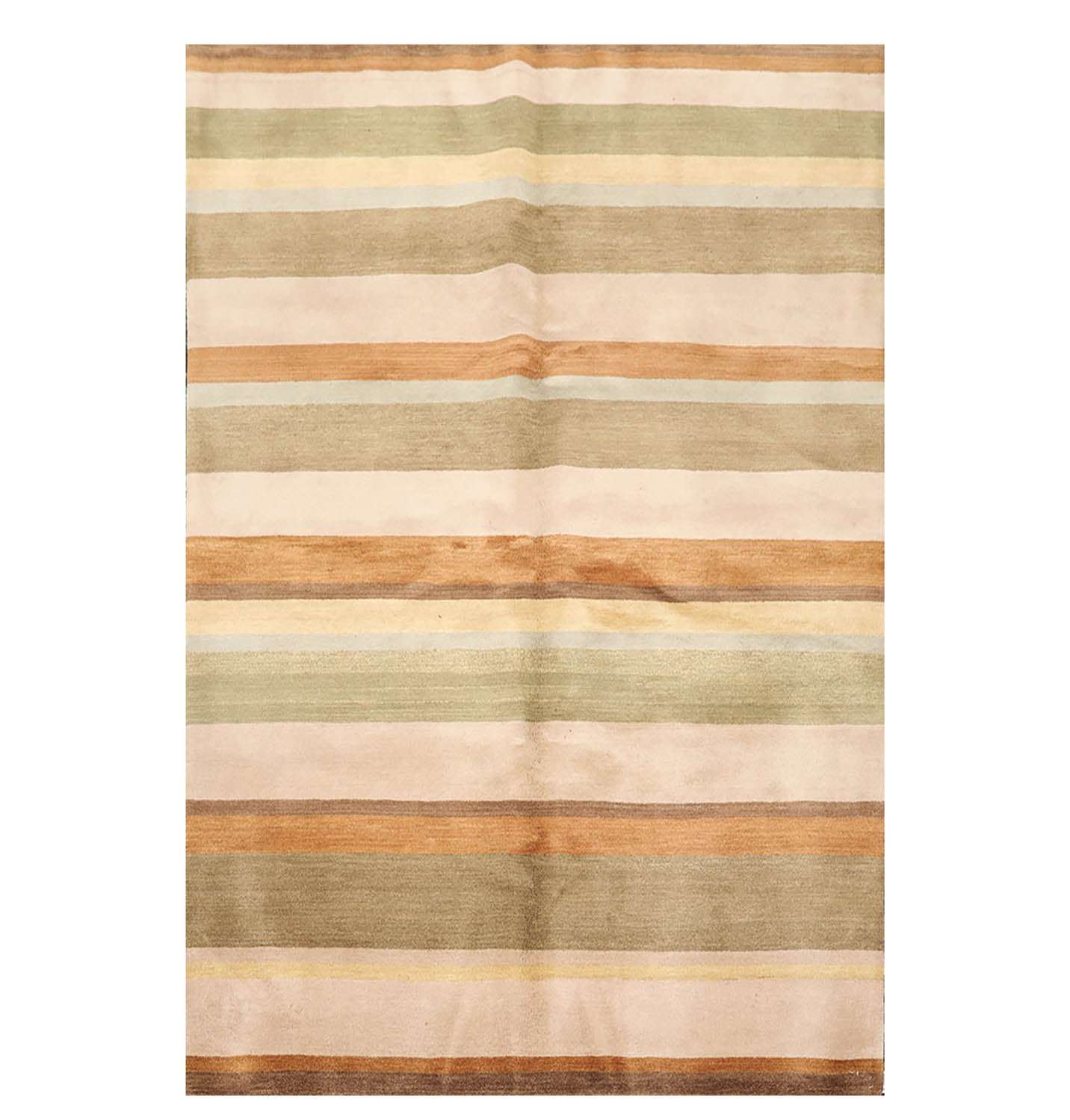 6x9 Green, Taupe, Brown Color Hand Knotted All-Over 100% Wool Modern Oriental Rug