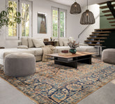 8x10 Brown, Navy, Rust Color Hand Knotted Persian 100% Wool Oriental Oriental Rug