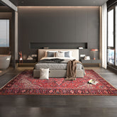 10x14 Rust, Rose, Ivory Color Hand Knotted All-Over 100% Wool Traditional Oriental Rug