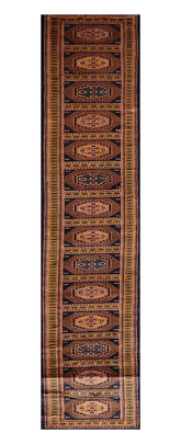 Palace Blue, Gold, Rust Color Hand Knotted All-Over 100% Wool Traditional Oriental Rug