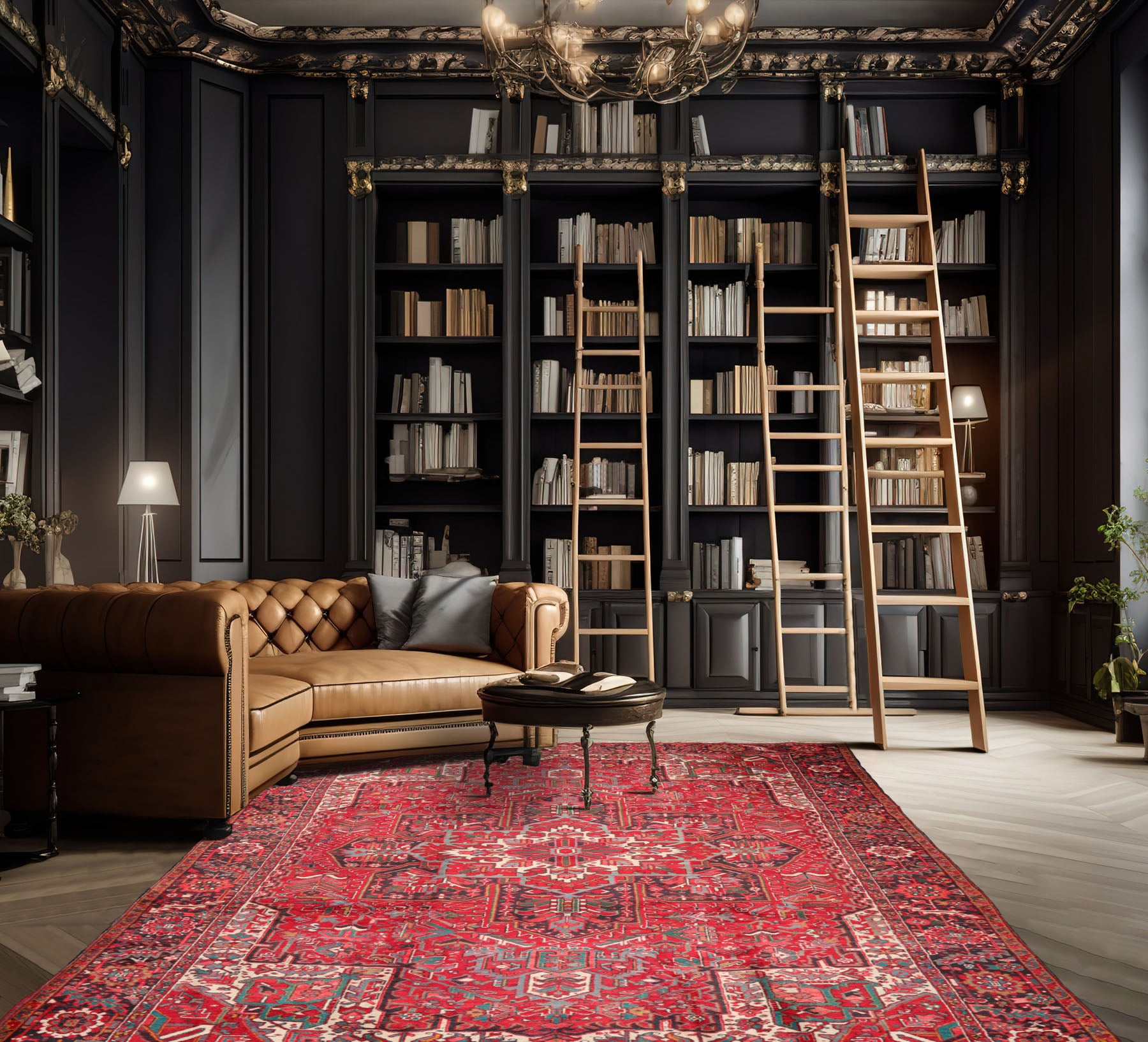 10x14 Red, Charcoal, Green Color Hand Knotted Hand Made 100% Wool Traditional Oriental Rug