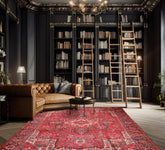 10x14 Red, Charcoal, Green Color Hand Knotted Hand Made 100% Wool Traditional Oriental Rug