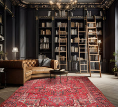 10x14 Red, Charcoal, Green Color Hand Knotted Hand Made 100% Wool Traditional Oriental Rug