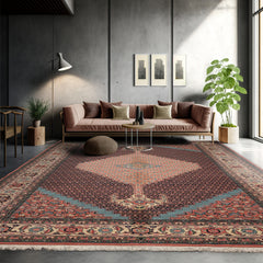 Palace Ivory, Black, Rose Color Hand Knotted All-Over 100% Wool Traditional Oriental Rug