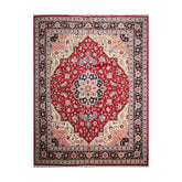 Palace Red, Ivory, Black Color Hand Knotted All-Over 100% Wool Traditional-Persian/Oriental Oriental Rug