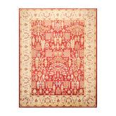 9x12 Rust, Ivory, Gold Color Hand Knotted All-Over 100% Wool Traditional-Persian/Oriental Oriental Rug