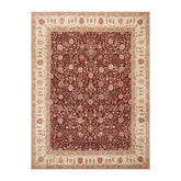 8x10 Burgundy, Ivory, Tan Color Hand Knotted All-Over 100% Wool Traditional-Persian/Oriental Oriental Rug