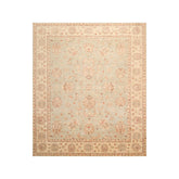 8x10 Aqua, Beige, Tan Color Hand Knotted All-Over 100% Wool Traditional-Persian/Oriental Oriental Rug