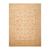 9x12 Beige, Gold, Tan Color Hand Knotted All-Over 100% Wool Traditional-Persian/Oriental Oriental Rug