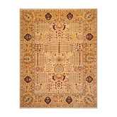 8x10 Gold, Gold, Rusty Red Color Hand Knotted All-Over 100% Wool Traditional Oriental Rug