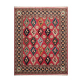 8x10 Pink, Aqua, Beige Color Hand Knotted All-Over 100% Wool Traditional-Persian/Oriental Oriental Rug