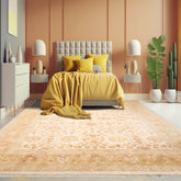 9x12 Beige, Gold, Tan Color Hand Knotted All-Over 100% Wool Traditional Oriental Rug