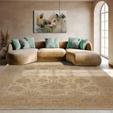 8'11'' x 11'6'' Hand Knotted 100% Wool Peshawar Oushak Oriental Area Rug Beige