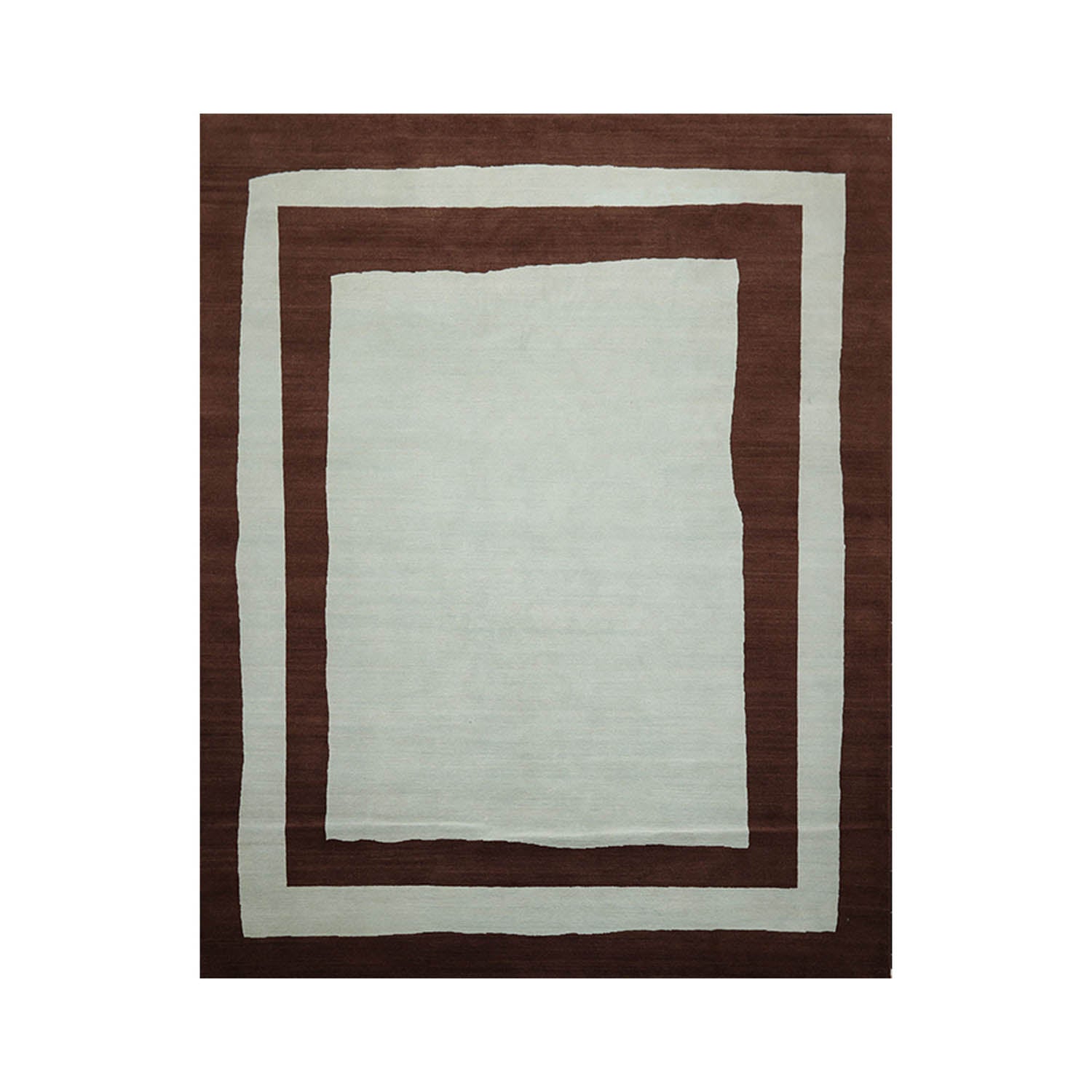 8x10 Aqua, Brown, Color Hand Knotted Geometric 100% Wool Modern Oriental Rug