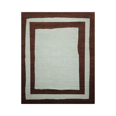 8x10 Aqua, Brown, Color Hand Knotted Geometric 100% Wool Modern Oriental Rug