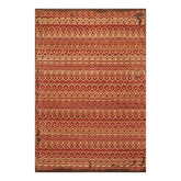 6x9 Teracotta, Light Gold, Brown Color Hand Knotted All-Over 100% Wool Traditional Oriental Rug