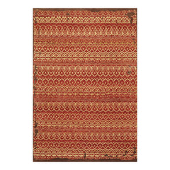 6x9 Teracotta, Light Gold, Brown Color Hand Knotted All-Over 100% Wool Traditional Oriental Rug