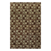 6x9 Aqua, Brown, Color Hand Knotted All-Over 100% Wool Modern Oriental Rug