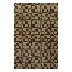 6x9 Aqua, Brown, Color Hand Knotted All-Over 100% Wool Modern Oriental Rug