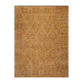 9x12 Gold, Sage, Beige Color Hand Knotted All-Over 100% Wool Transitional Oriental Rug