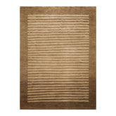 9x12 Brown, Tan, Color Hand Knotted Striped 100% Wool Modern Oriental Rug