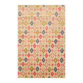 4x6 Mint, Coral, Blue Color Hand Knotted All-Over 100% Wool Traditional Oriental Rug