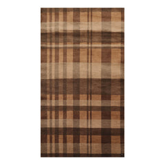 3x5 Brown, Gray, Color Hand Knotted All-Over 100% Wool Modern Oriental Rug