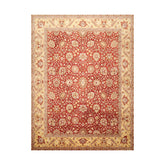 8x10 Rusty Red, Ivory, Gray Color Hand Knotted All-Over 100% Wool Traditional-Persian/Oriental Oriental Rug