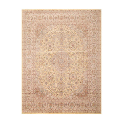 8x10 Ivory, Taupe, Tan Color Hand Knotted All-Over 100% Wool Traditional-Persian/Oriental Oriental Rug