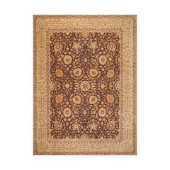 9x12 Brown, Beige, Gold Color Hand Knotted All-Over 100% Wool Traditional-Persian/Oriental Oriental Rug