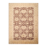 9x12 Brown, Caramel, Beige Color Hand Knotted All-Over 100% Wool Traditional Oriental Rug