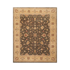 8x10 Brown, Caramel, Taupe Color Hand Knotted All-Over 100% Wool Traditional Oriental Rug