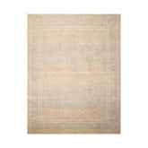 8x10 Blue, Blue, Beige Color Hand Knotted All-Over 100% Wool Traditional Oriental Rug