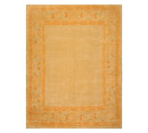 9x12 Beige, Peach, Gold Color Hand Knotted All-Over 100% Wool Traditional Oriental Rug