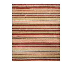 9x12 Rust, Tan, Lime Color Hand Knotted All-Over 100% Wool Modern Oriental Rug