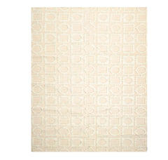 8x10 Beige, Sea Foam, Tan Color Hand Knotted All-Over 100% Wool Modern Oriental Rug
