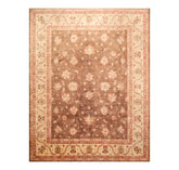 8x10 Brown, Beige, Coral Color Hand Knotted All-Over 100% Wool Traditional Oriental Rug