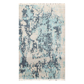 3x5 Beige, Gray, Aqua Color Hand Knotted All-Over 100% Wool Modern Oriental Rug