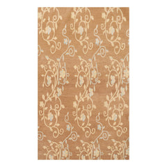 4x6 Caramel, Beige, Aqua Color Hand Knotted All-Over 100% Wool Transitional Oriental Rug