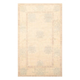 4x6 Beige, Taupe, Slate Color Hand Knotted Floral 100% Wool Transitional Oriental Rug